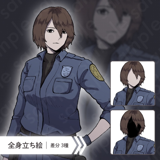 【ミステリー系立ち絵素材】探偵・警察官・医者(研究員)男女セット【6人セット】