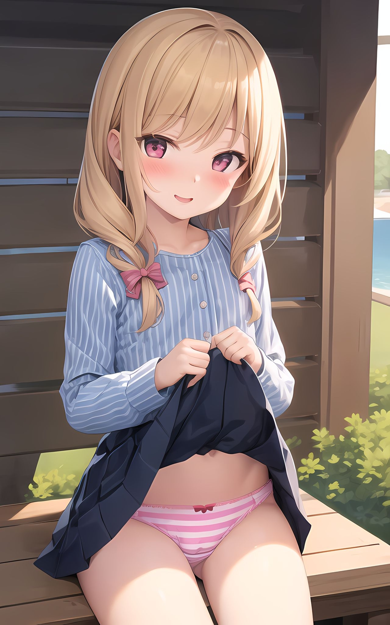 貧乳少女たちがパンティーを見せる [しまぱんVer]のサンプル画像5