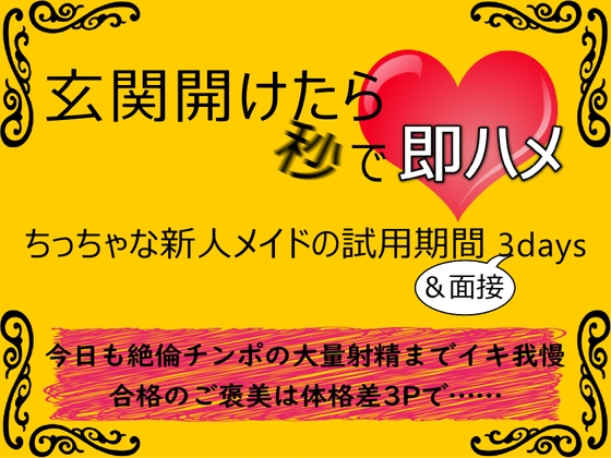 玄関開けたら秒で即ハメ～ちっちゃな新人メイドの試用期間3days&面接～