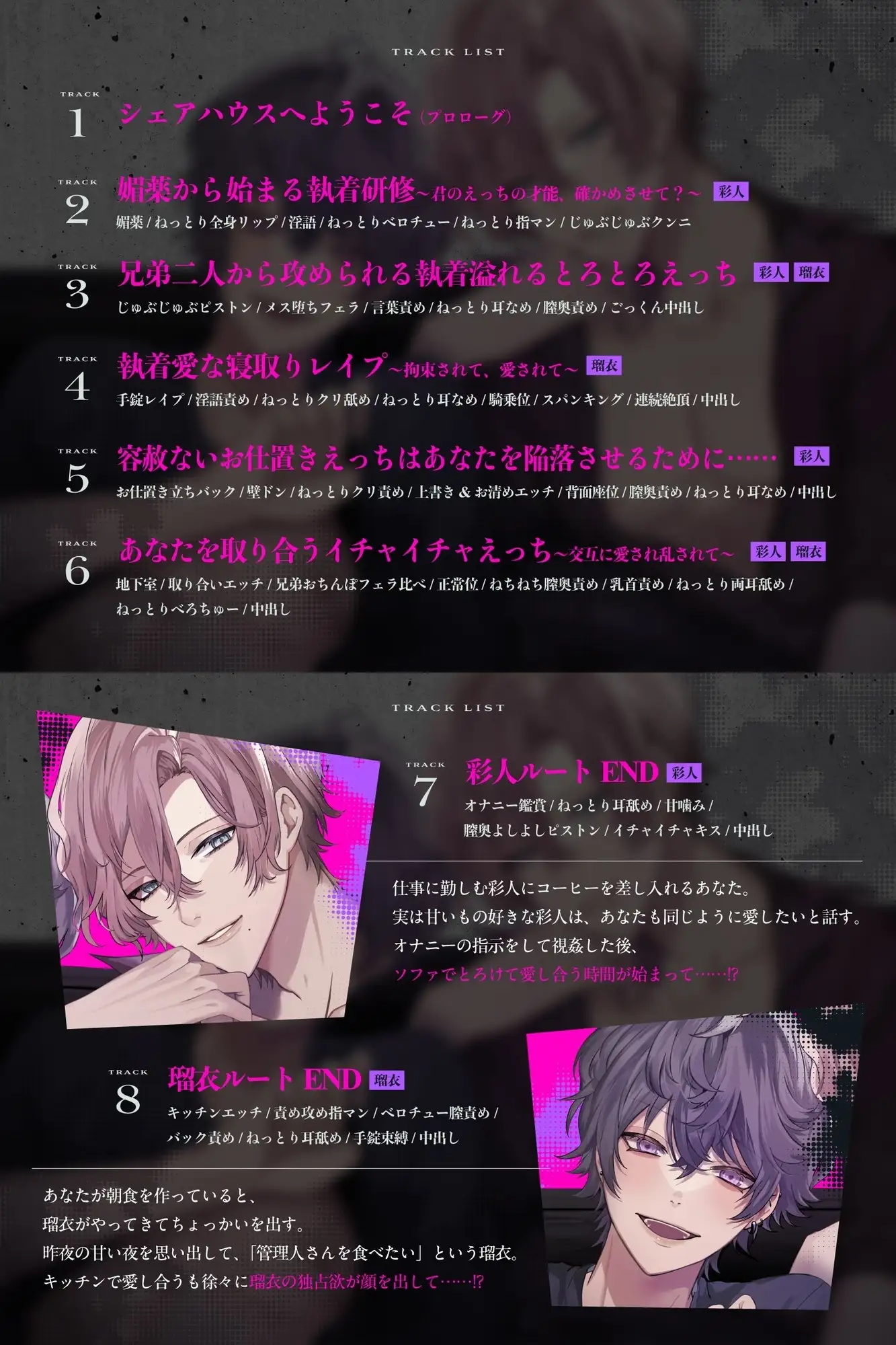 【続編&スピンオフ決定!】執着系兄弟から激重感情を向けられまくる監禁調教レ○プ ～君はヤンデレシェアハウスの管理人さん [幽閉Lovers] | DLsite がるまに