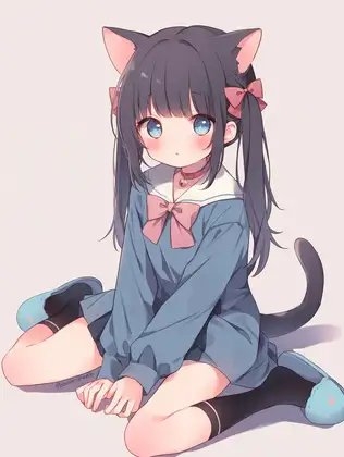 猫耳少女の靴下の匂いとチン嗅ぎ相互オナニー