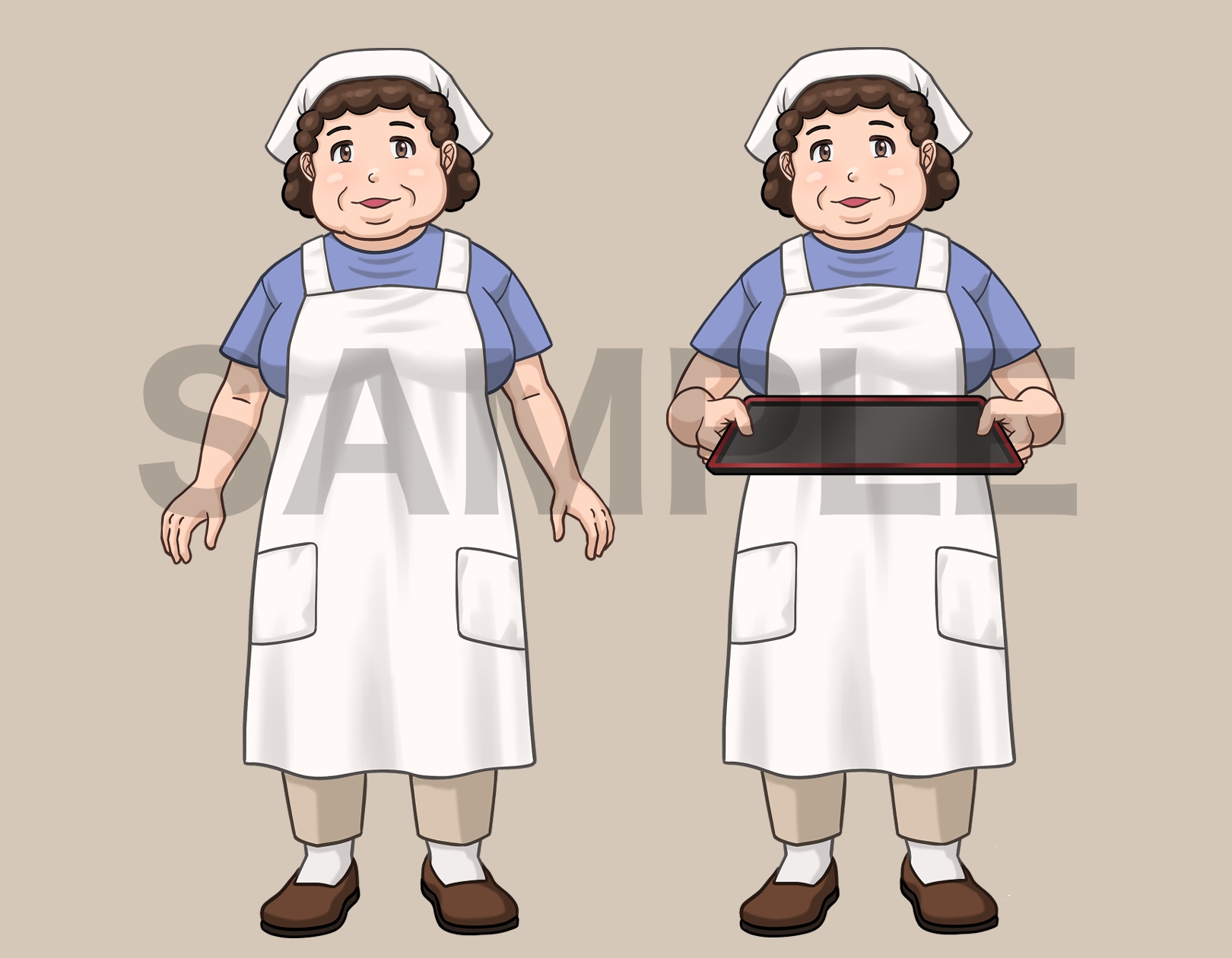 立ち絵素材、食堂のおばちゃん、C56