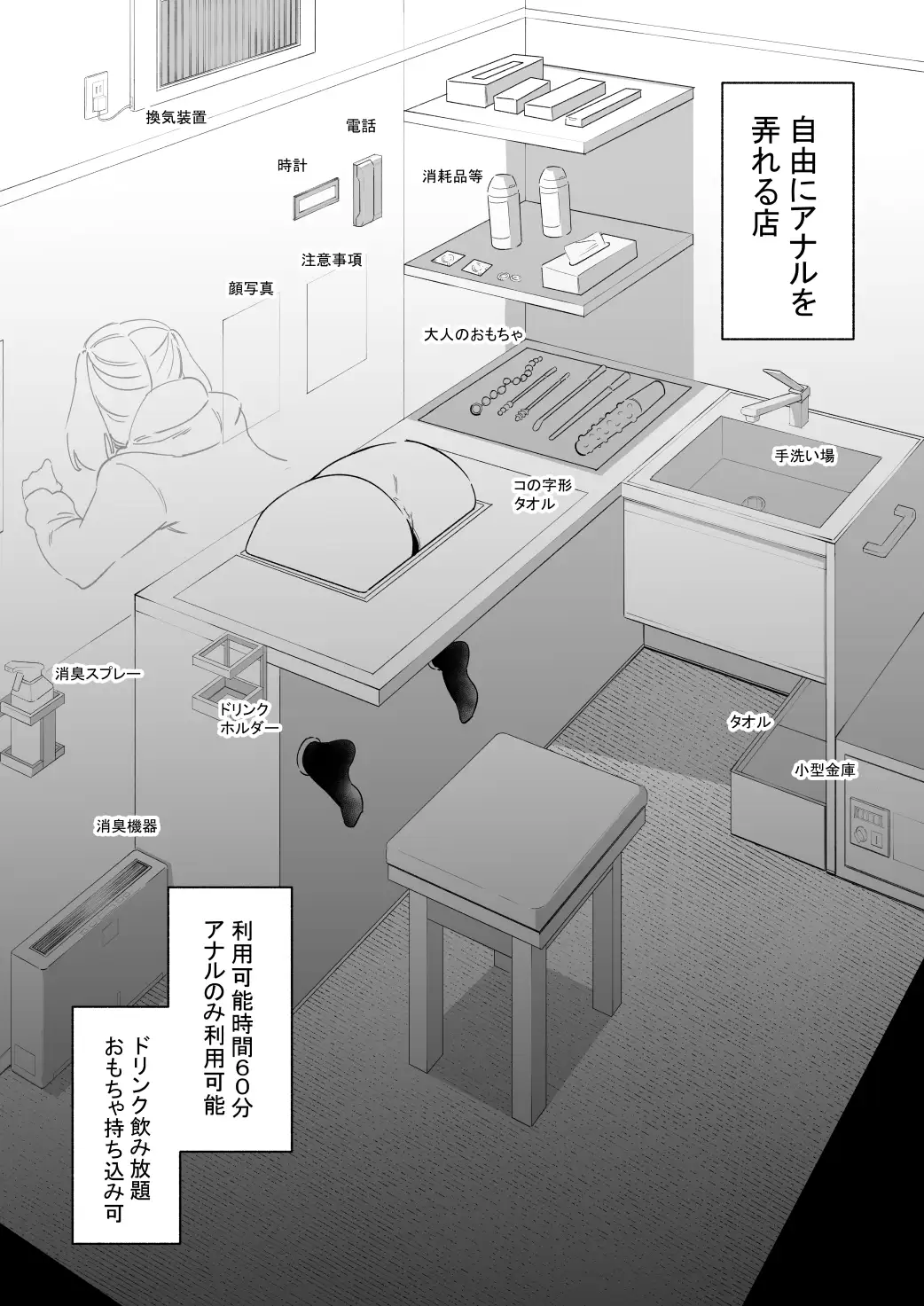 自由にアナルを弄れるお店 サンプル画像 2