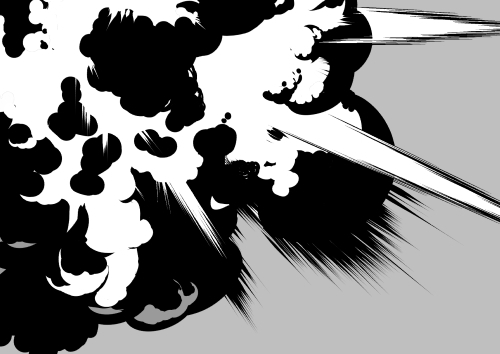素材をどうぞ『モノクロの爆発28』
