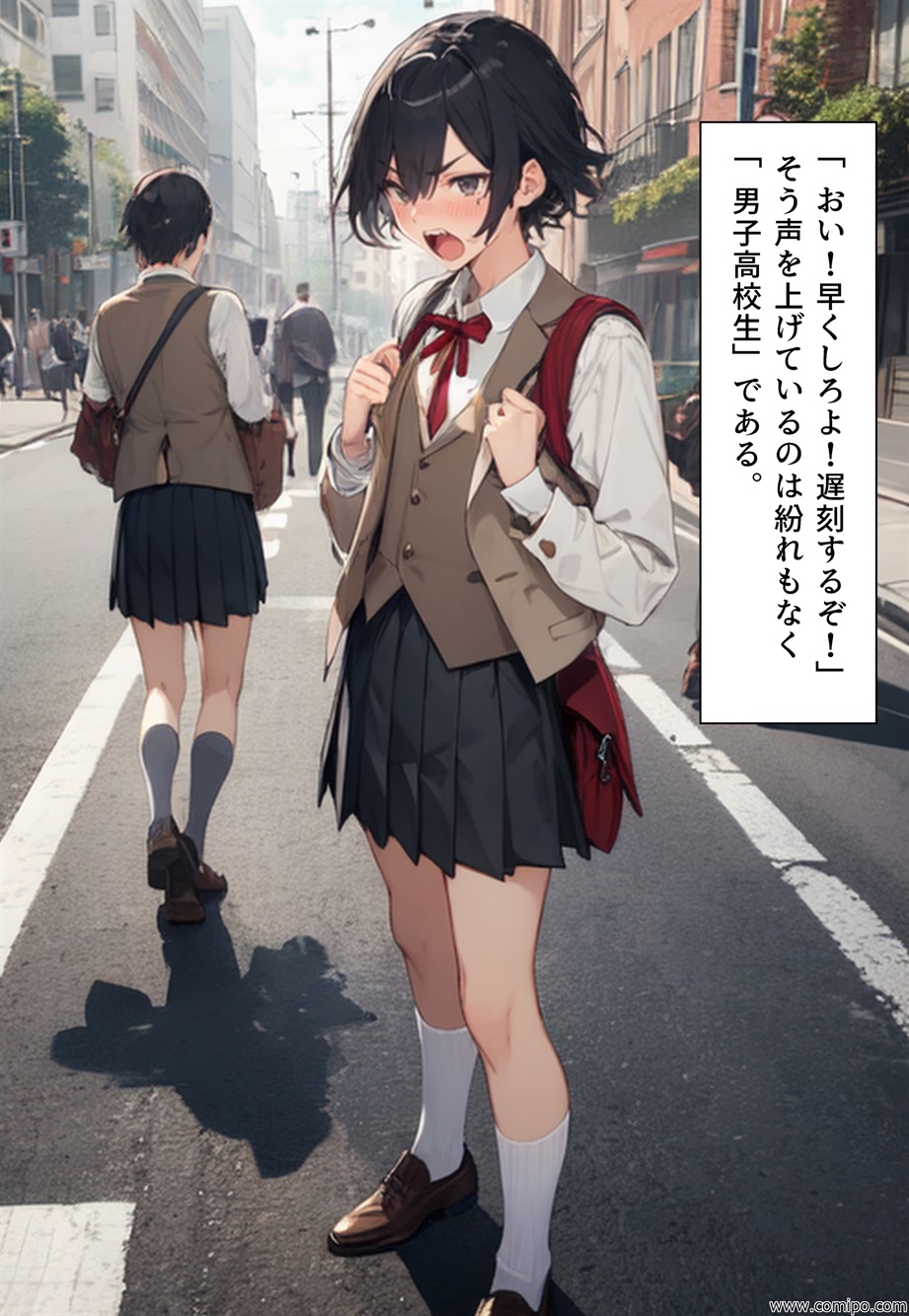 もしもの精 男子の制服が女子の制服に置き換わった女装世界-2