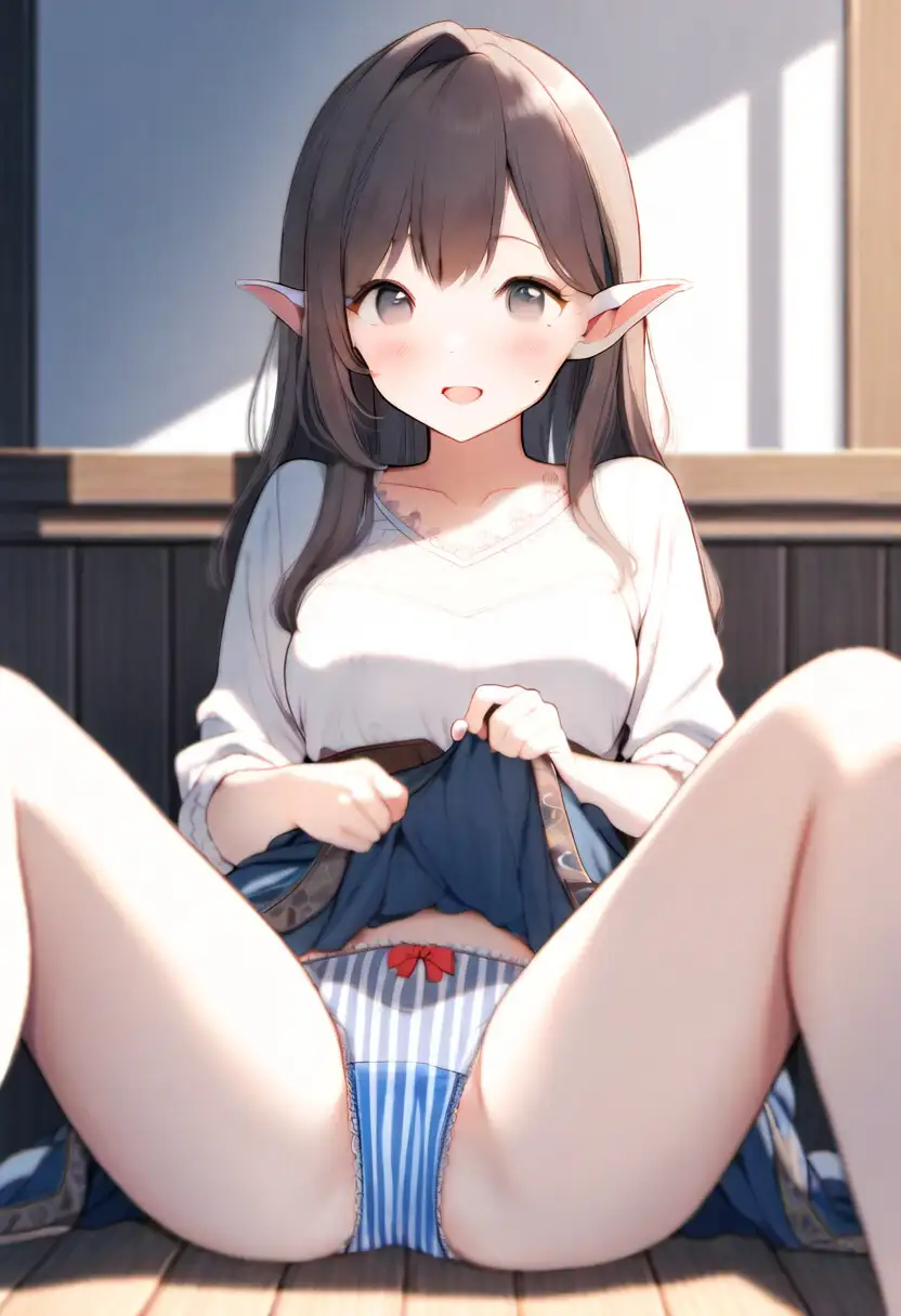 エルフの女の子がパンツを見せてくれるだけのイラスト集#1 サンプル画像 5