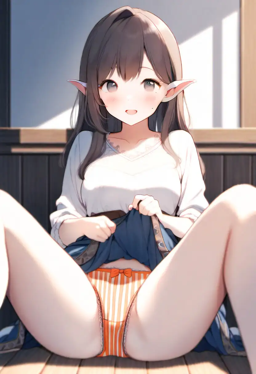 エルフの女の子がパンツを見せてくれるだけのイラスト集#1 サンプル画像 6