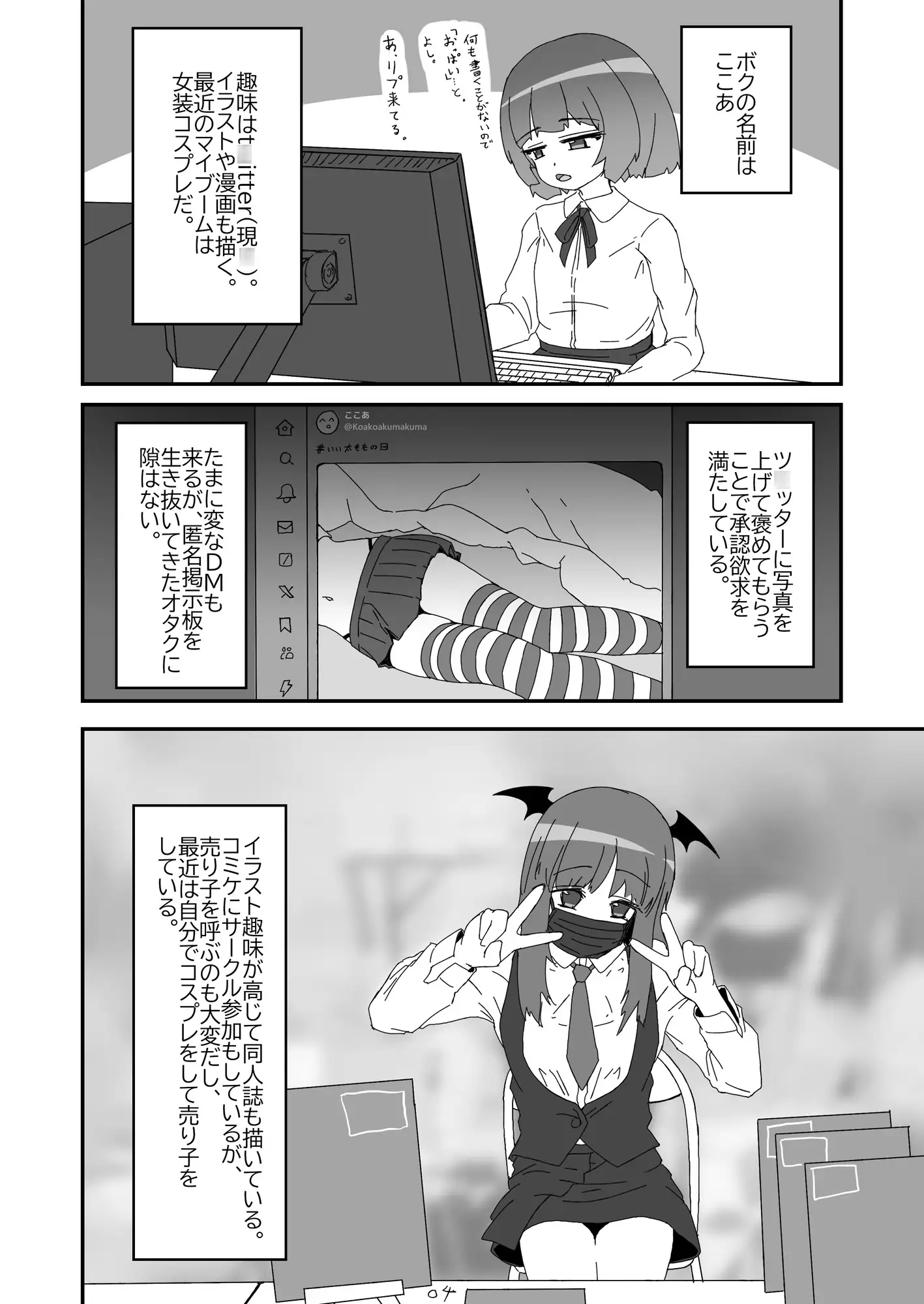 ノンケだったはずの女装コスプレイヤーが男性に誘われてオフパコする話。 あくまやさん エロ漫画2