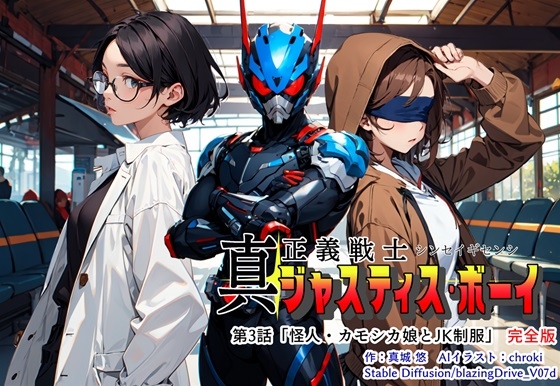 真・正義戦士ジャスティス・ボーイ 完全版 第3巻 「怪人・カモシカ娘とJK制服」 [Mashiro's Soft House]