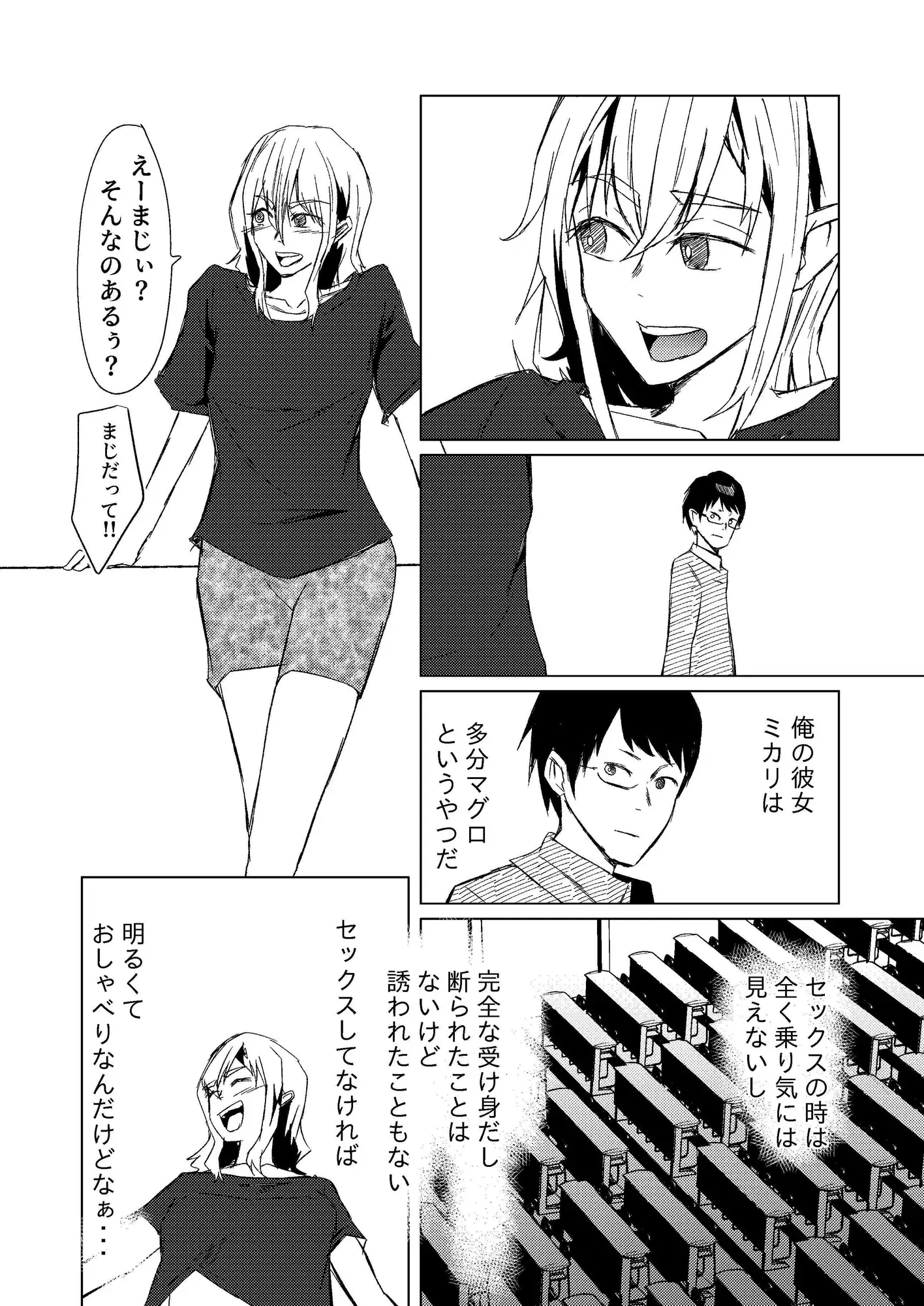 マグロの彼女ははずかしい しなしろKA エロ漫画2