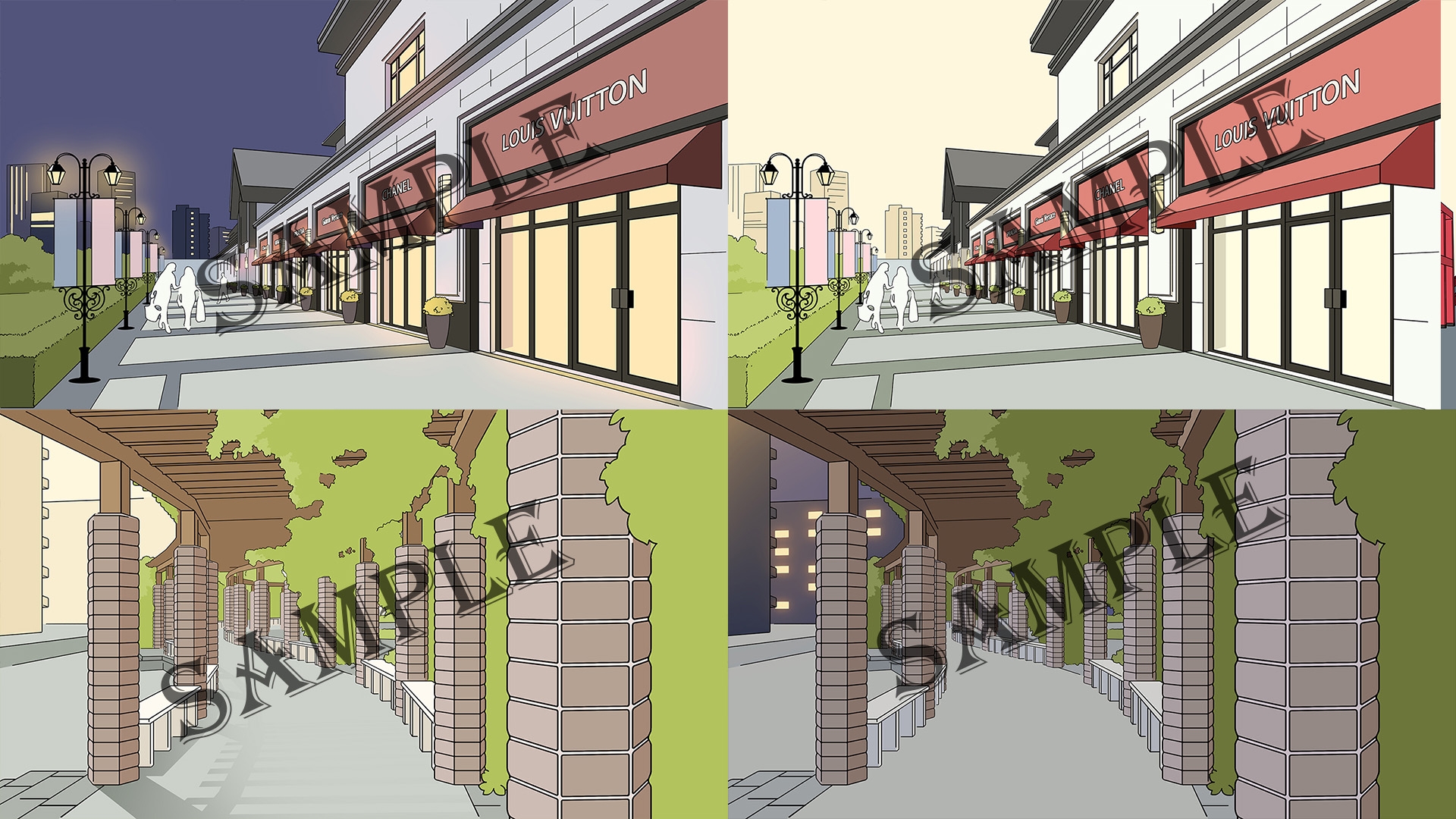 【ゲーム素材】コミック風背景素材 Outdoor