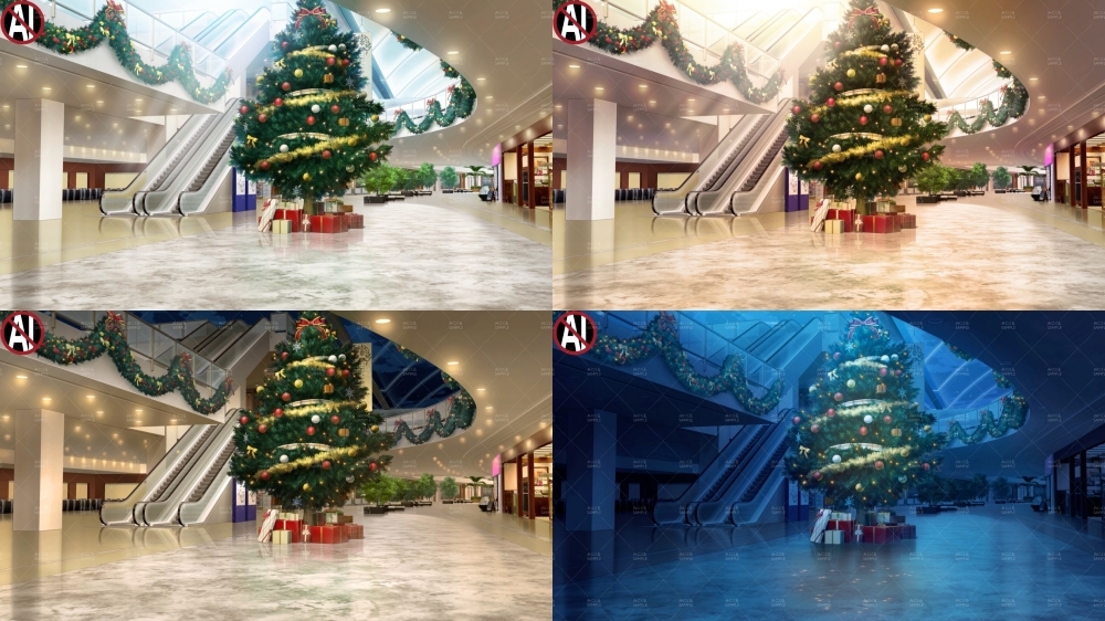 みにくる動く背景素材集『ショッピングモールのクリスマス』_1