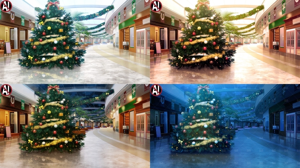 みにくる動く背景素材集『ショッピングモールのクリスマス』_2