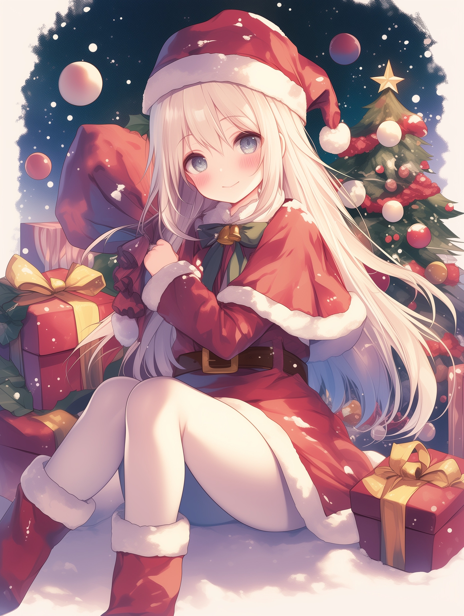 サンタお姉さんの脱ぎたてタイツの匂い 画像2