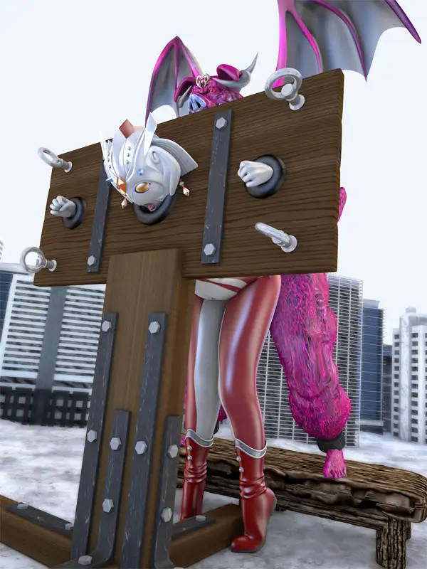 囚われのブレイブママンVSインキュバス星人 SUPER-PIPELINE(四次元少女ネオス) エロ画像3