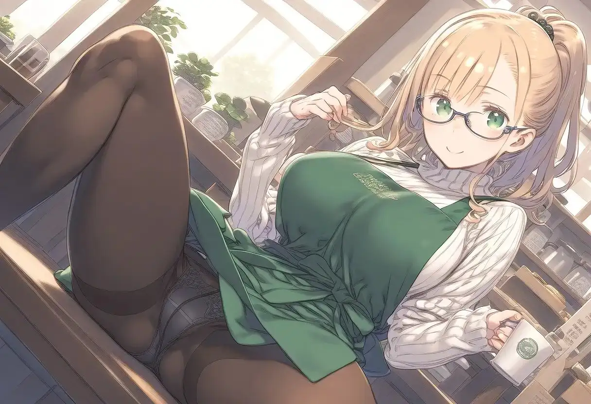 行列のできるカフェの店員さん サンプル画像 3
