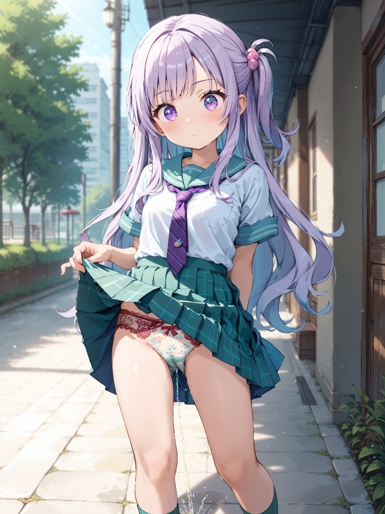 【おしっこxぱんつ#3】制服っぽいのを着たかわいい女の子がパンツをはいたままおしっこをおもらししている画像集 画像10