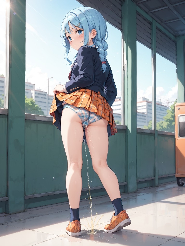 【おしっこxぱんつ#3】制服っぽいのを着たかわいい女の子がパンツをはいたままおしっこをおもらししている画像集 画像6