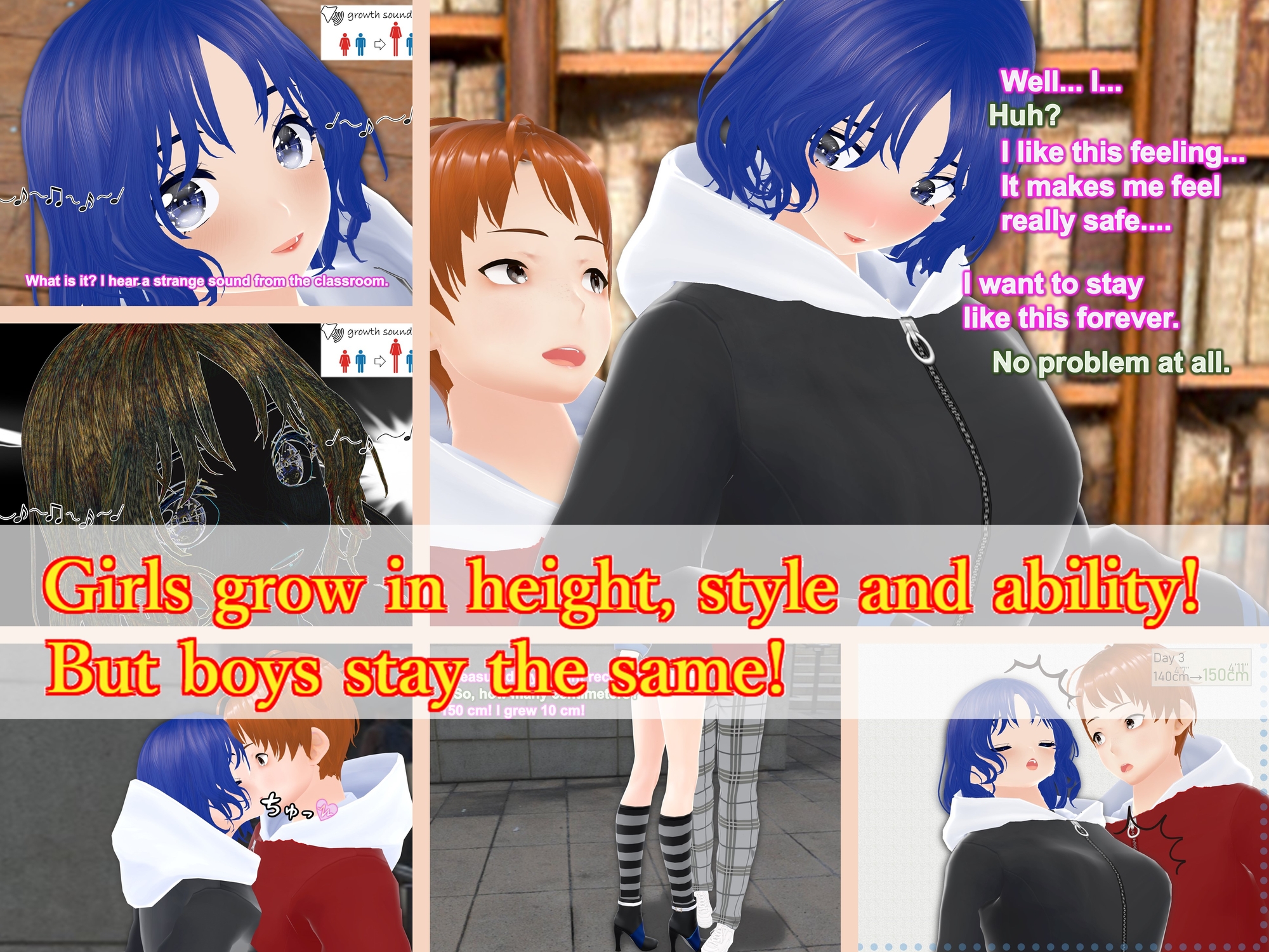 Outgrowing only girls, Overtake boys, Growth sound. Lovestruck girlfriend Arc