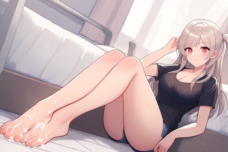 舌たらずな女の子で足コキ～身体にぶっかけ～ 画像10