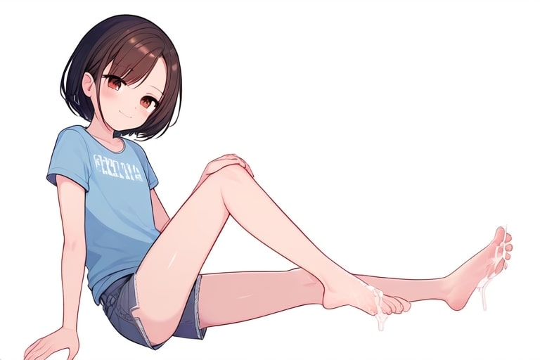 舌たらずな女の子で足コキ～身体にぶっかけ～ 画像7