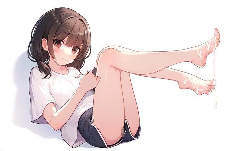 舌たらずな女の子で足コキ～身体にぶっかけ～ 画像9