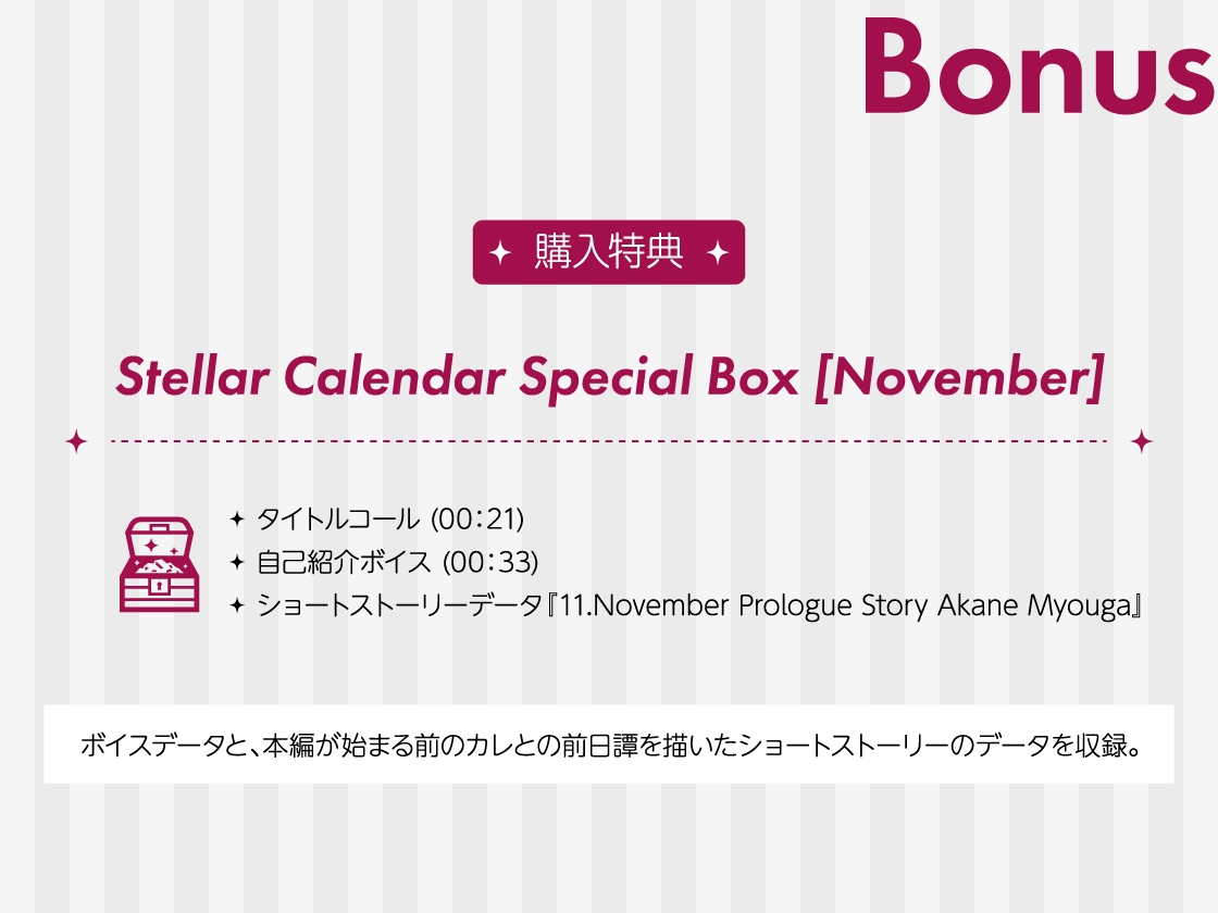 【CV.河豚倫太郎】Stellar Calendar(ステカレ)～November Story～