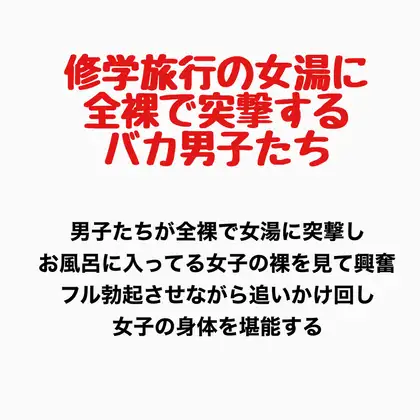 修学旅行の女湯に全裸で突撃するバカ男子たち ジャケット画像