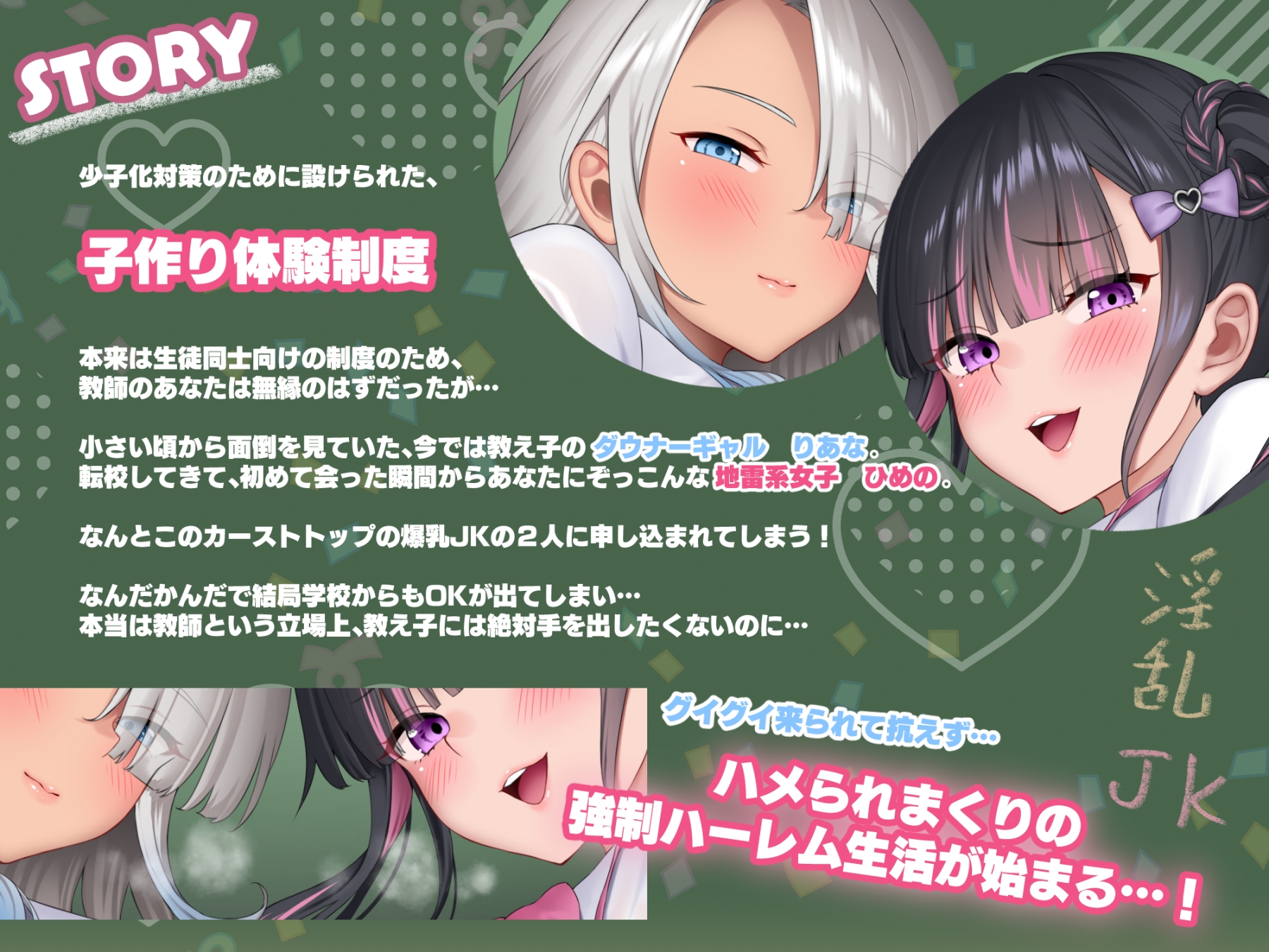 【3時間/Wオホ】国民の皆様!新法「子作り法案」が始まりました!~強○ハーレム♪教え子のダウナーギャルとぐいぐい地雷系女子の媚び媚び奪い合いえっち~ 画像2
