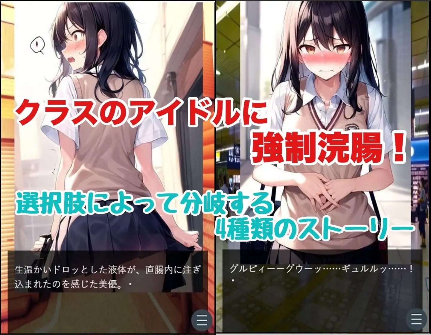 女子●生 強○浣腸&強○排便 わたあめ エロ画像2