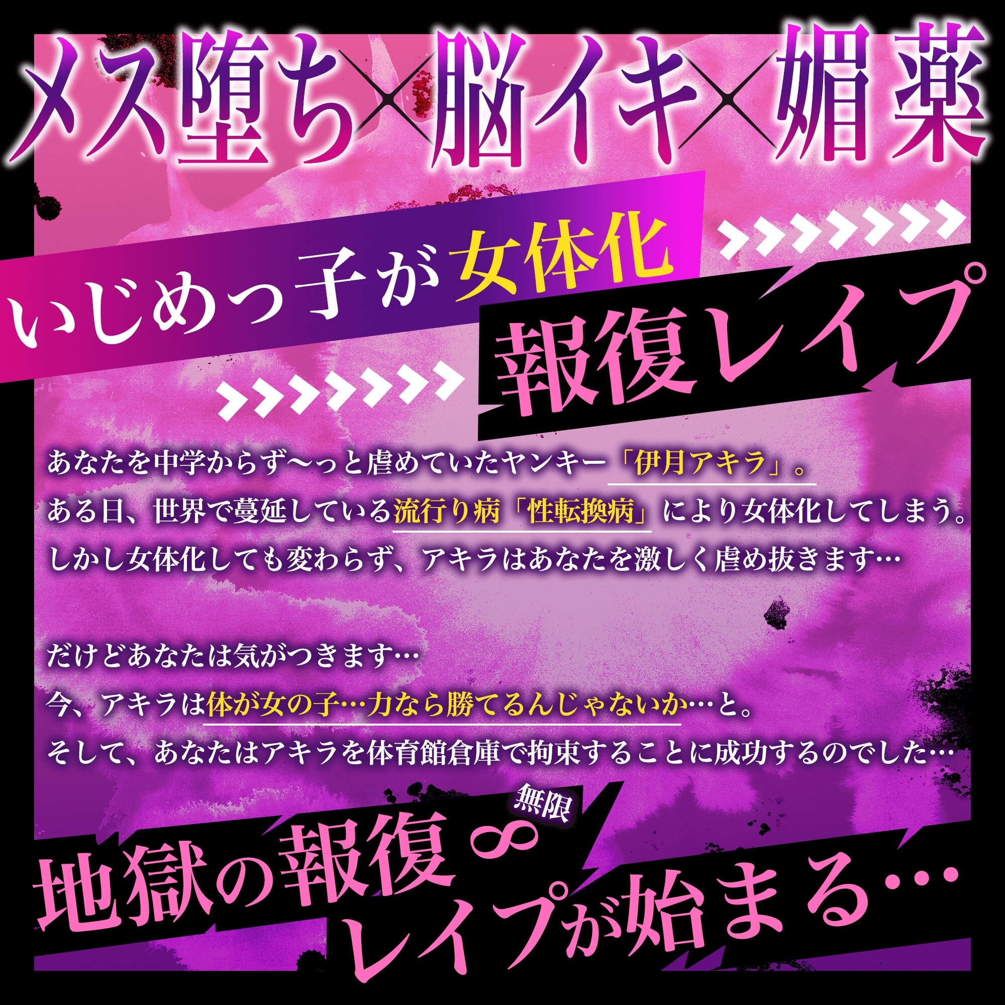【ドスケベ】女体化したイジメっ子に報復してみた!~復讐の無限∞レ○プ地獄~【下剋上】 画像1