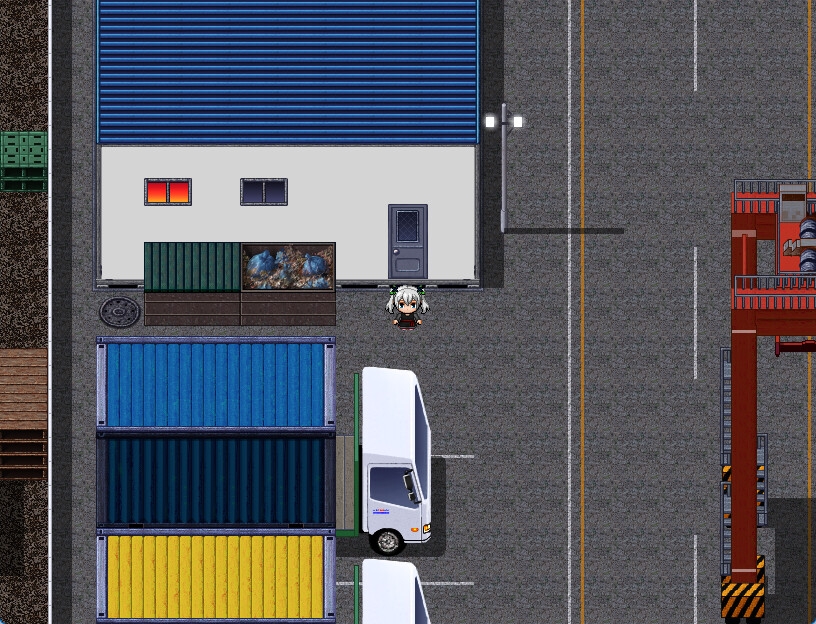 RPGツクールMV・MZ用 マップチップ・タイルセット24『港湾・港・埠頭・コンテナ・現代』