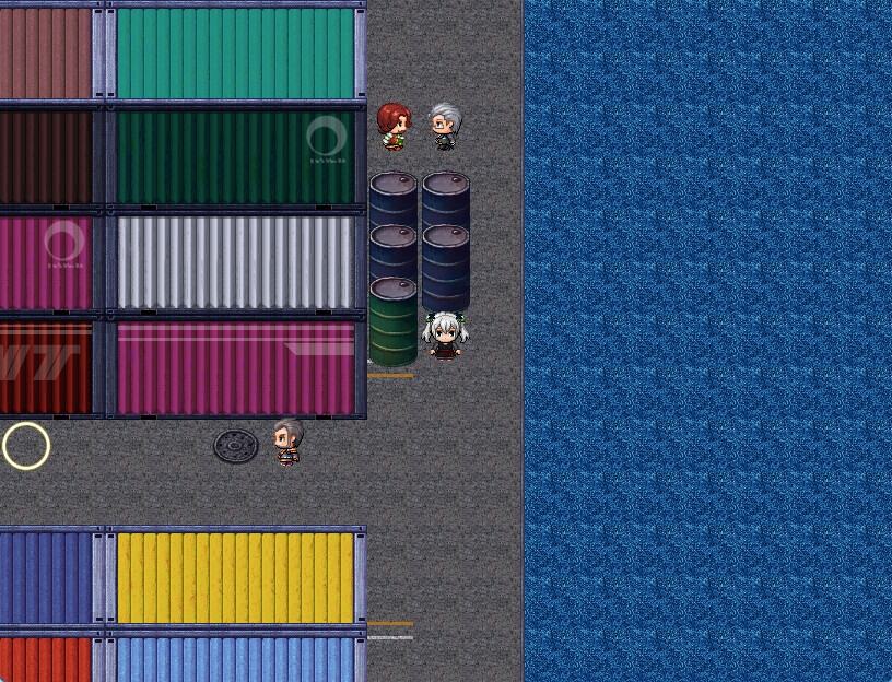 RPGツクールMV・MZ用 マップチップ・タイルセット24『港湾・港・埠頭・コンテナ・現代』