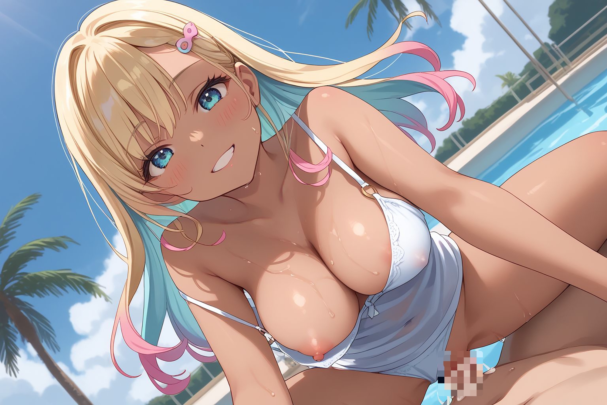 奉仕学園No.9〜学園の可愛いギャルとヤリまくり生活！！〜黒ギャルビキニ編vol.1〜 【CG500枚】 画像9