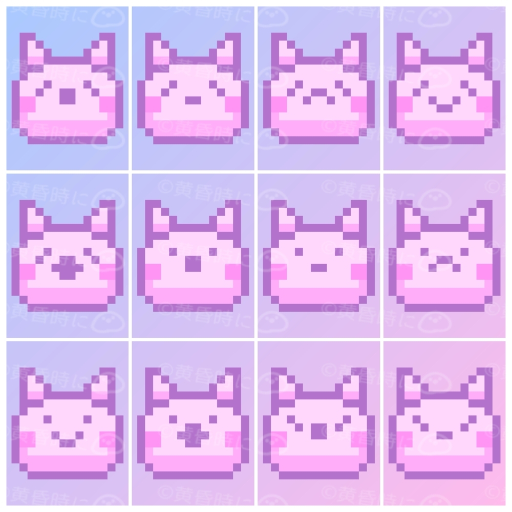 ねこっぽいの【ドット絵アイコン・素材】