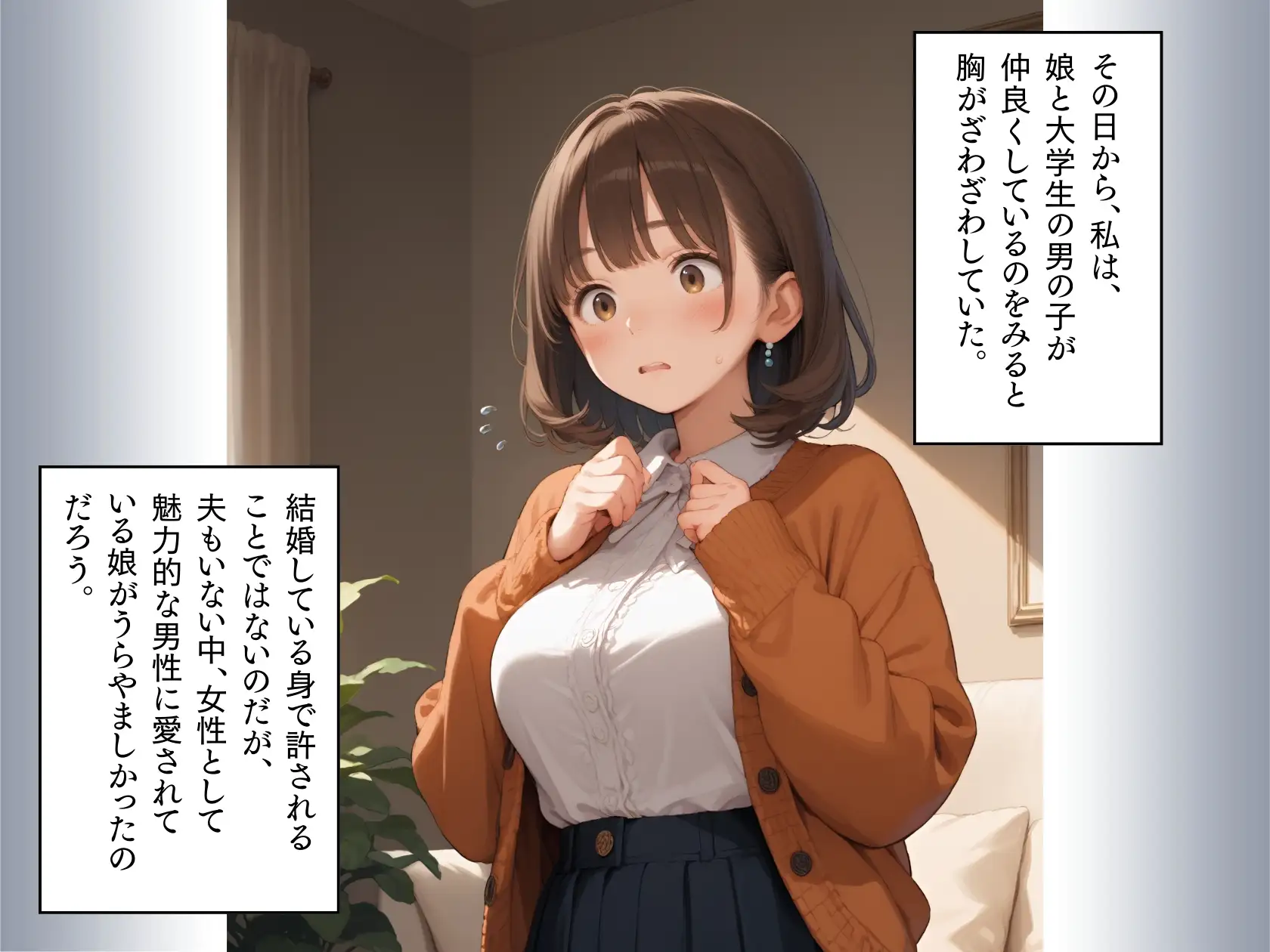 家庭教師と娘のHをみたお母さんが欲情してしまい、娘から寝取ってしまった話 ぱんなっつ エロ画像3