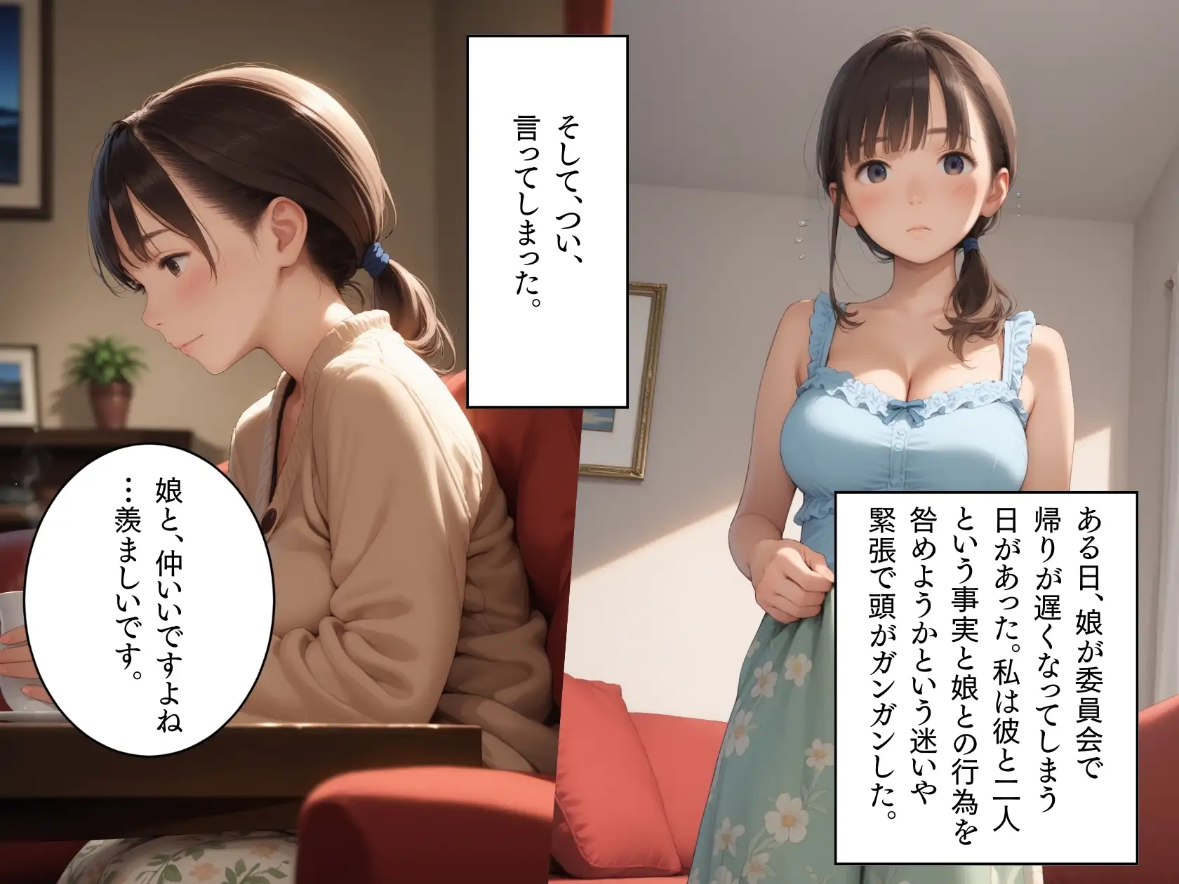 家庭教師と娘のHをみたお母さんが欲情してしまい、娘から寝取ってしまった話 ぱんなっつ エロ画像5