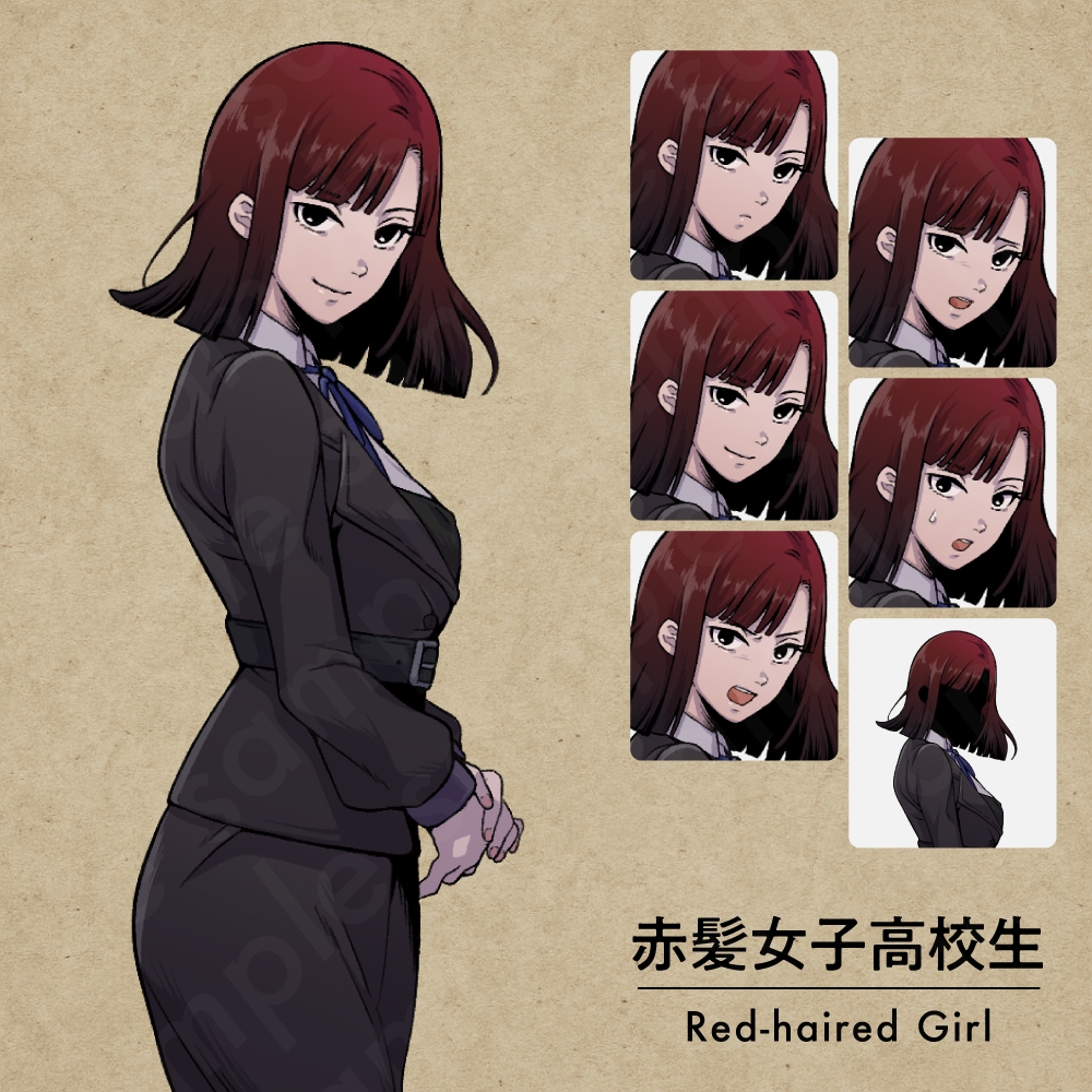 【ペン画立ち絵素材】学園ダークキャラクターVol.1|ミステリー・異能力・事件系に使える高校生&教師キャラ5体(表情差分あり)