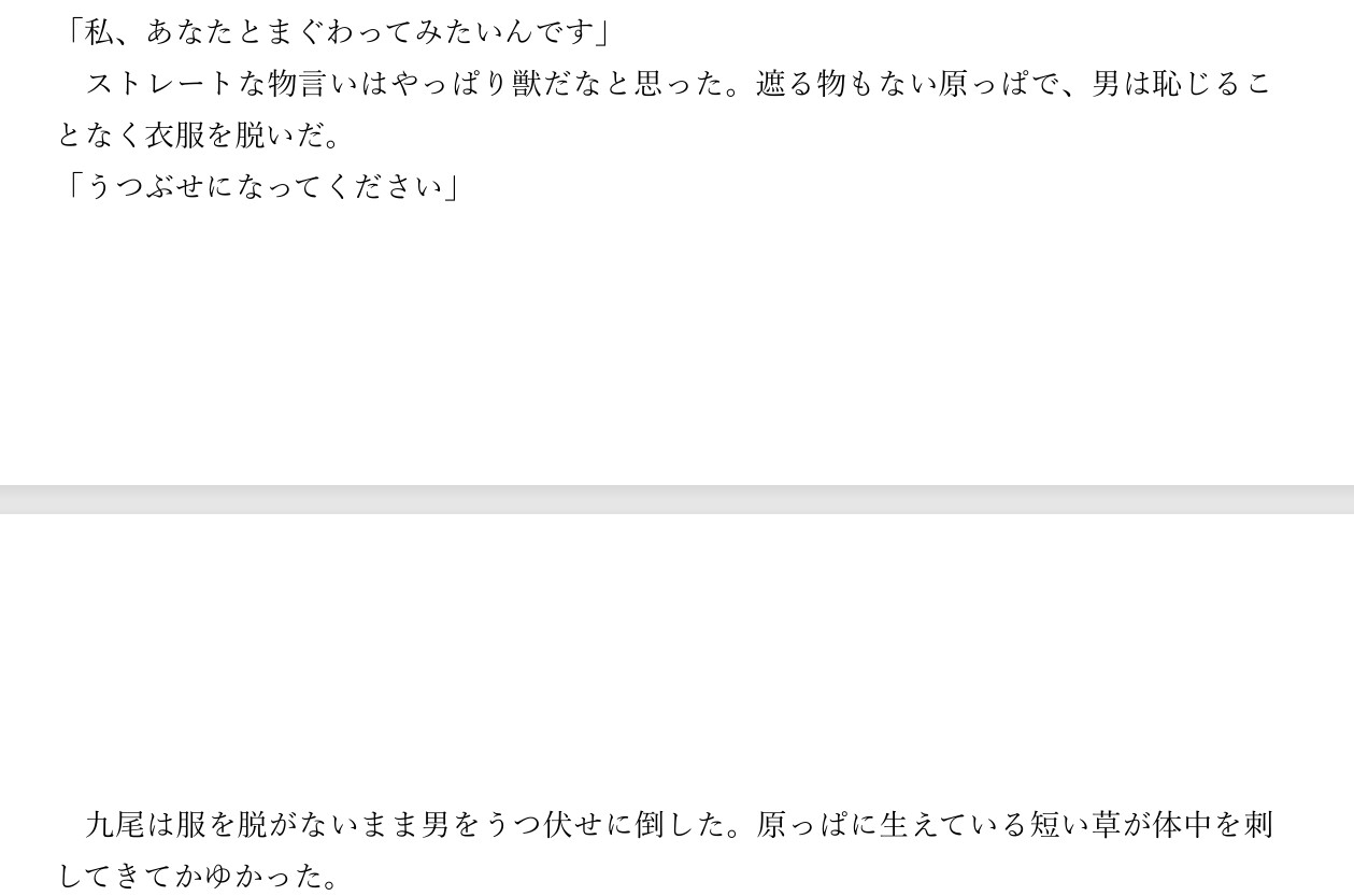 人の形をした九尾×人間