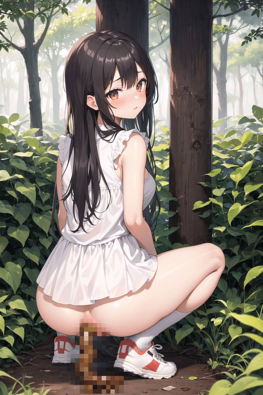 おそとでうんこする女の子【ロングヘアー編】(30枚入り) 画像9
