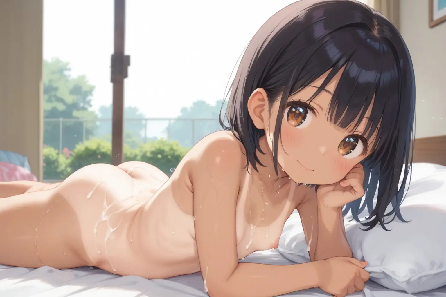 初体験〜日焼け少女とスク水えっち かれんの欲望 エロ画像7