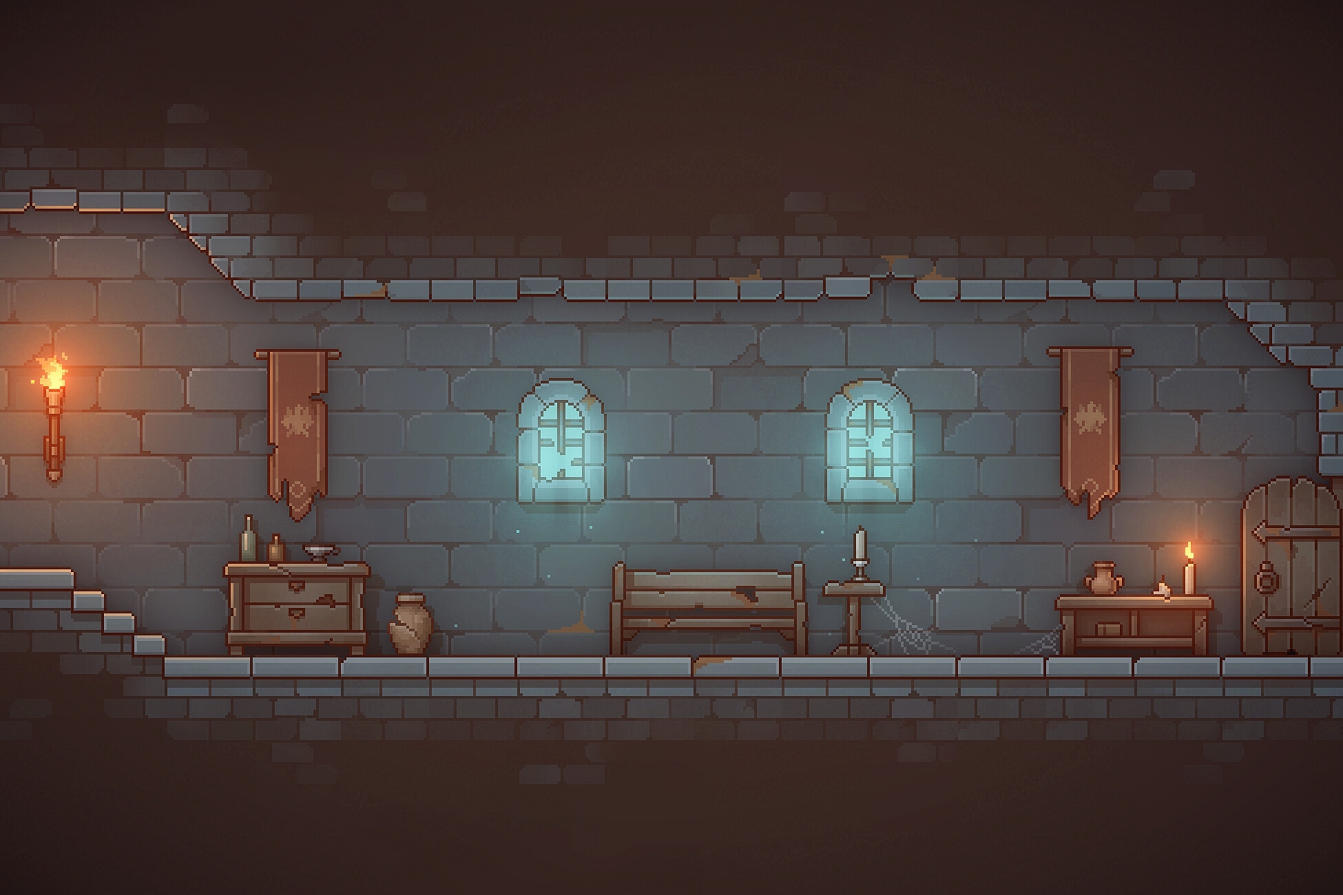 ドット絵の横スクロールアクション素材集～ダンジョン～