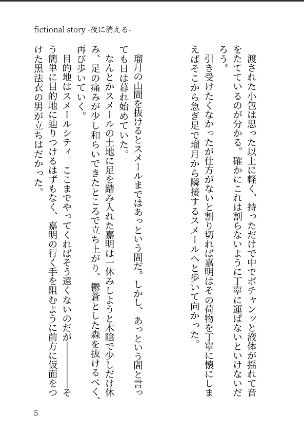 fictional story -夜に消える-