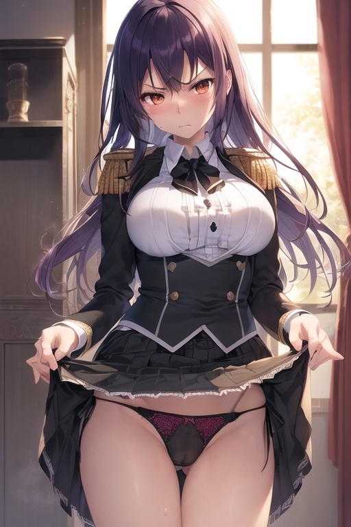 嫌な顔でスカートたくし上げてパンツ見せる娘~貴族編~_8