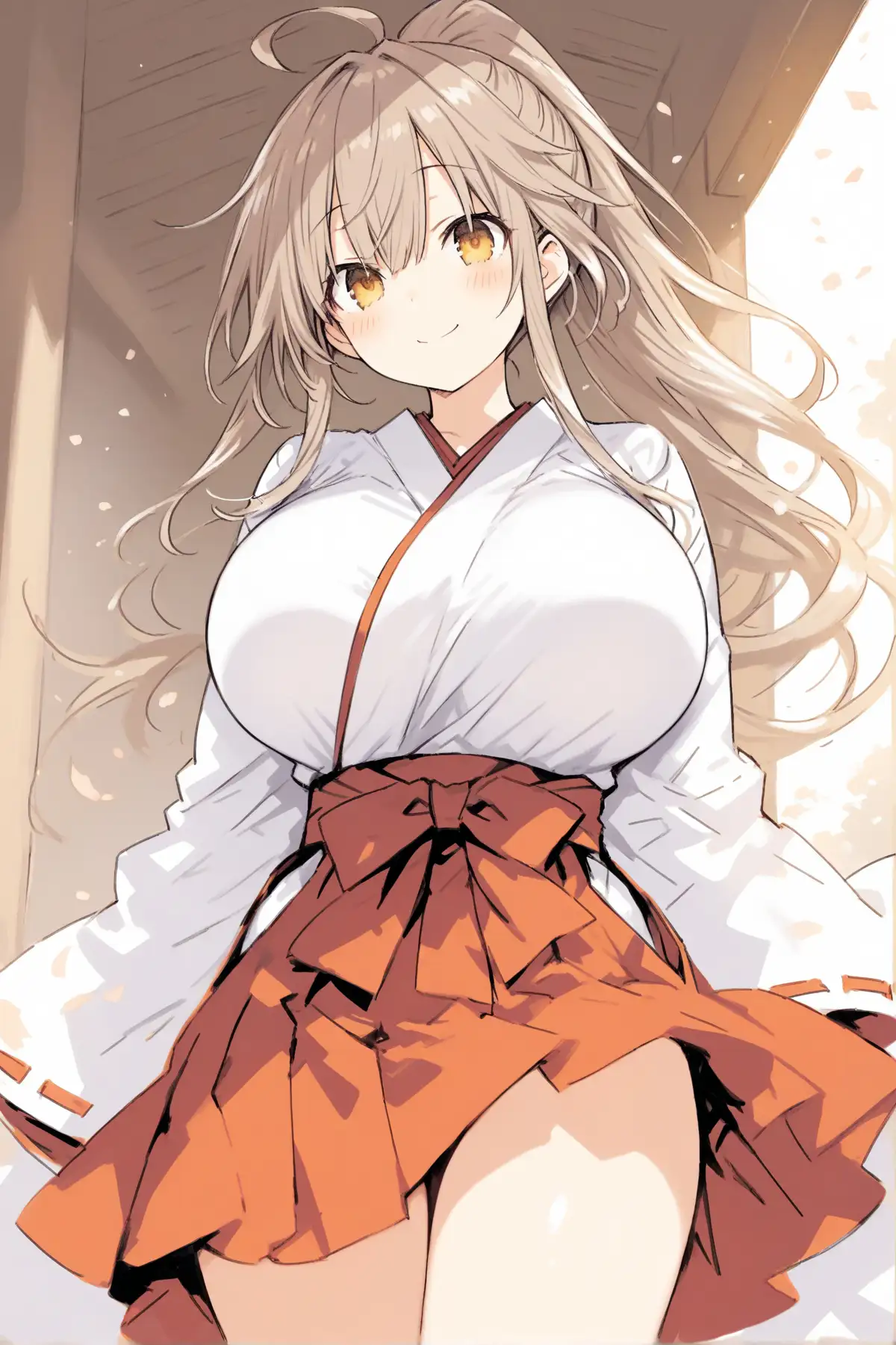 巫女さんのミルクがあふれちゃう！ ミルクドロップ エロ画像2