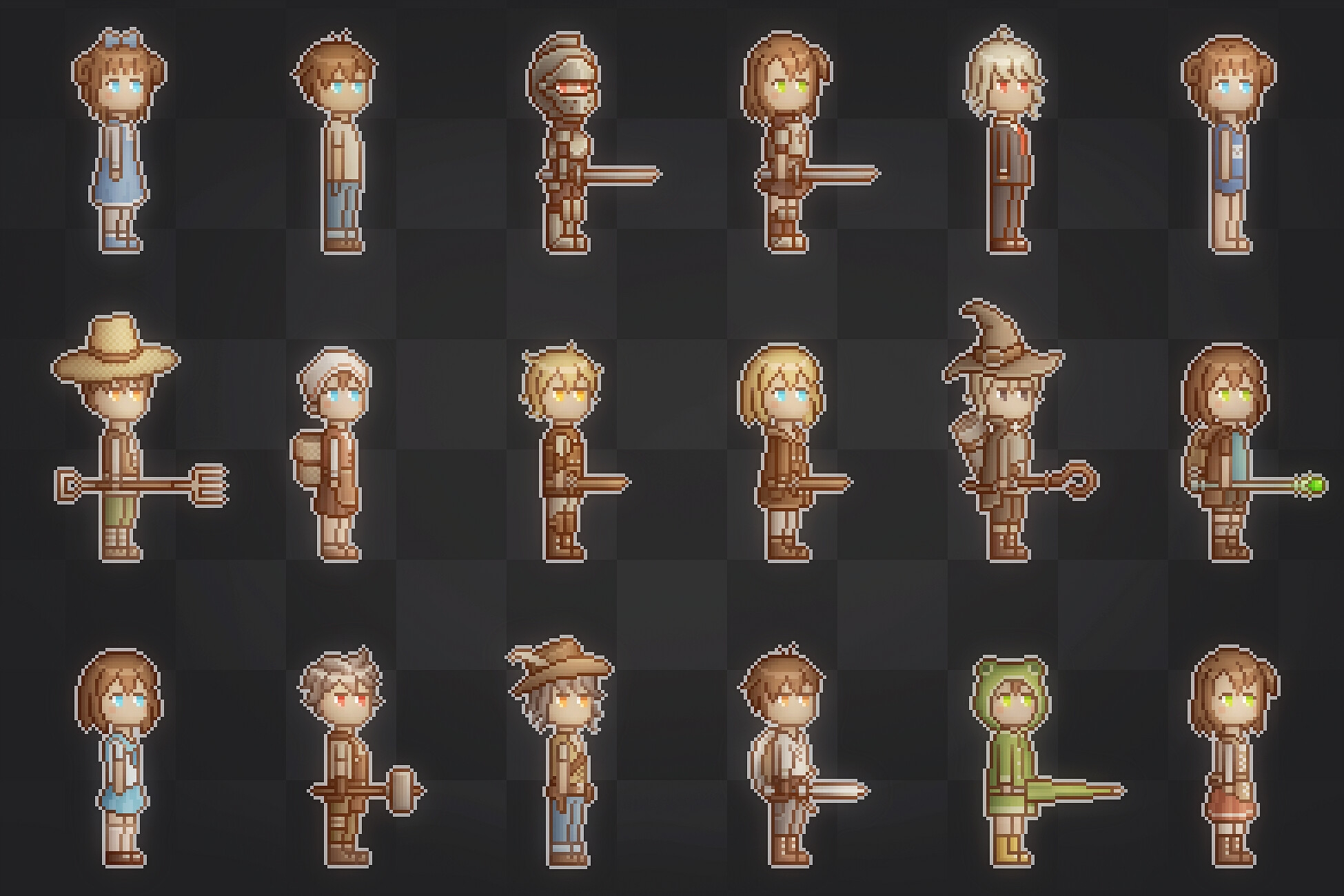 カスタマイズ可能なドット絵キャラクター