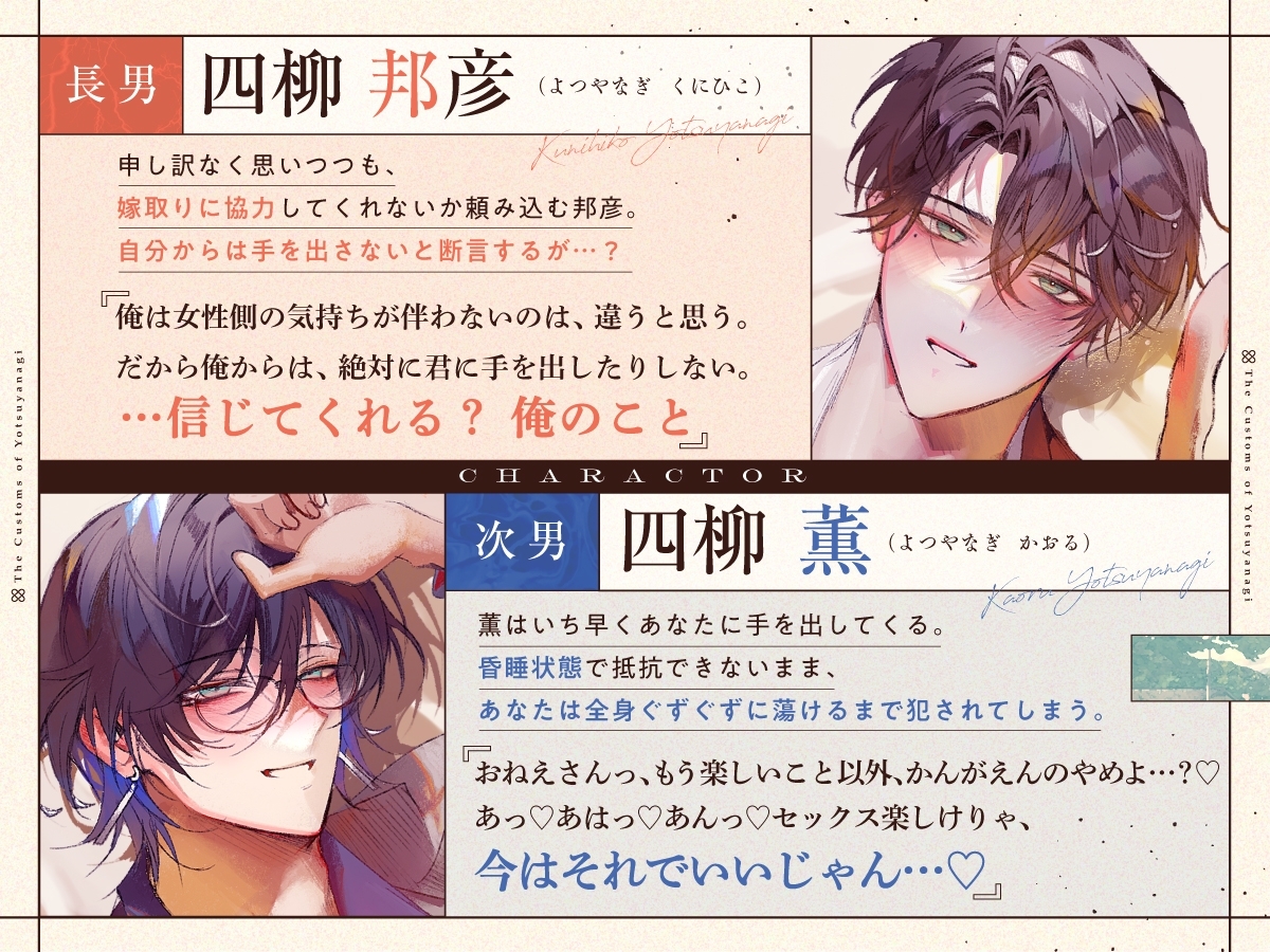 【四柳の因習兄弟】第一話.導入編 「……俺らのお嫁さんっぽいよ、このおねえさんが」 画像3