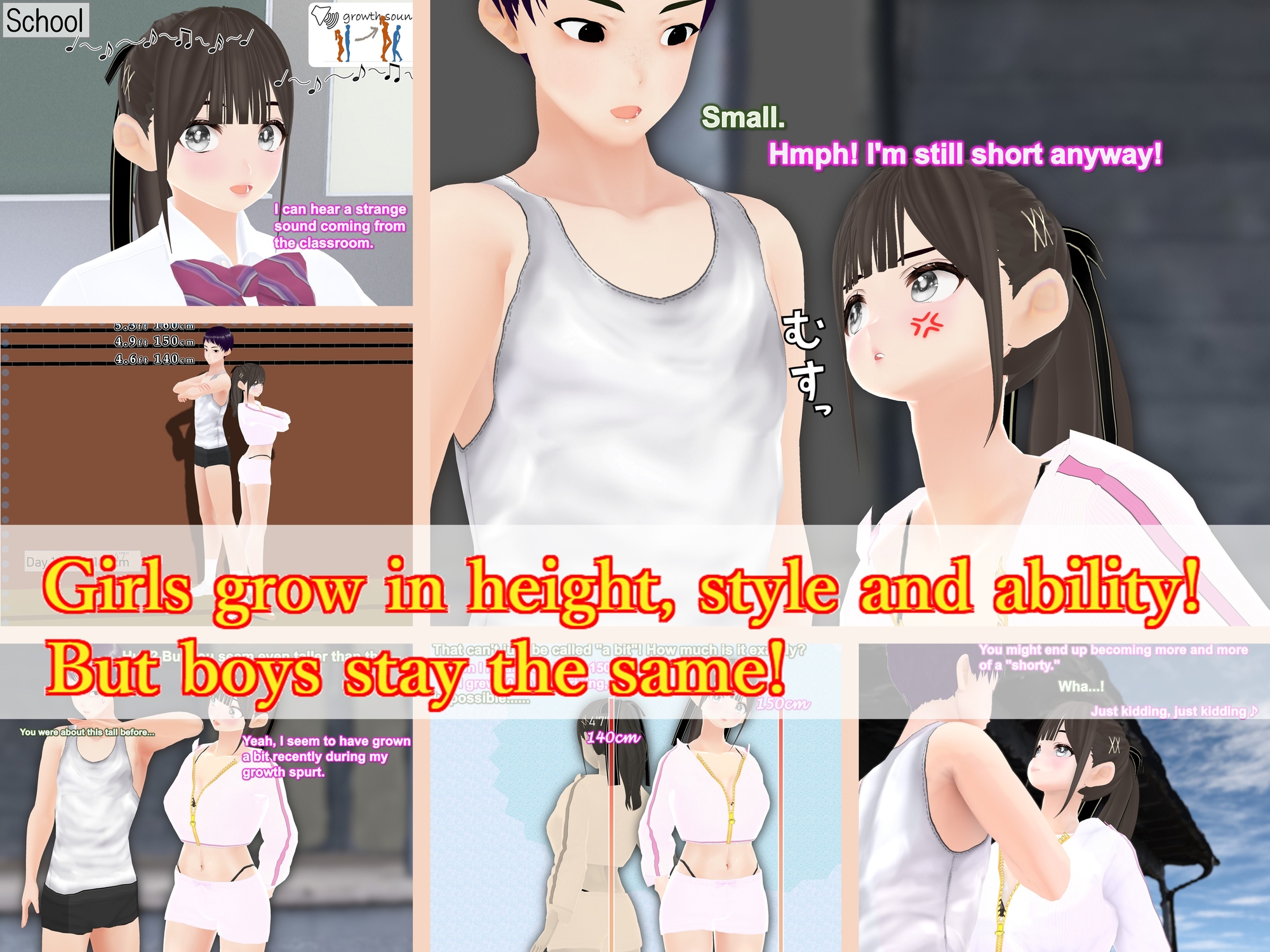 Outgrowing only girls, Overtake boys, Growth sound. Summer vacation Arc