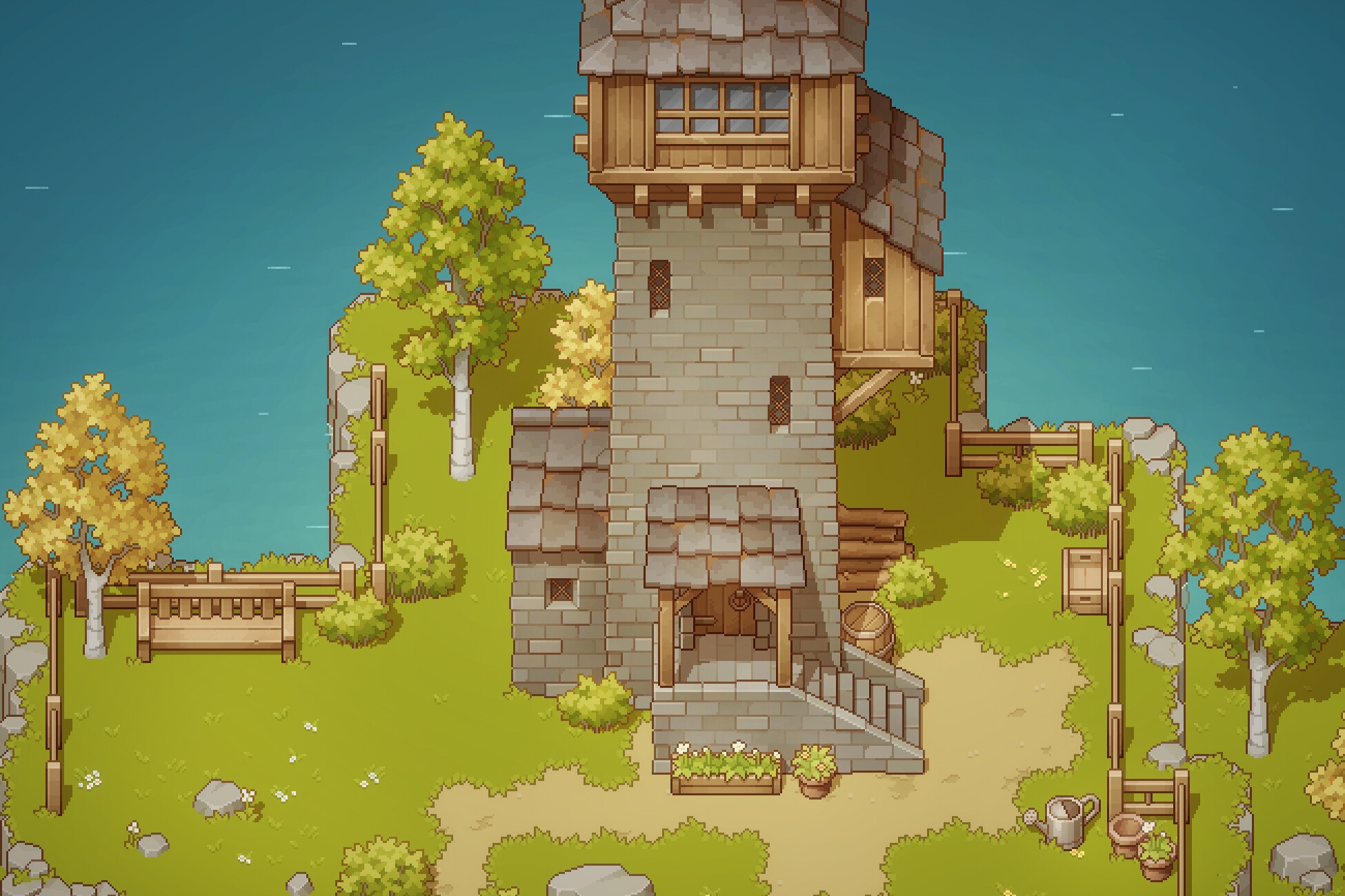 ドット絵のトップダウン素材集～村～