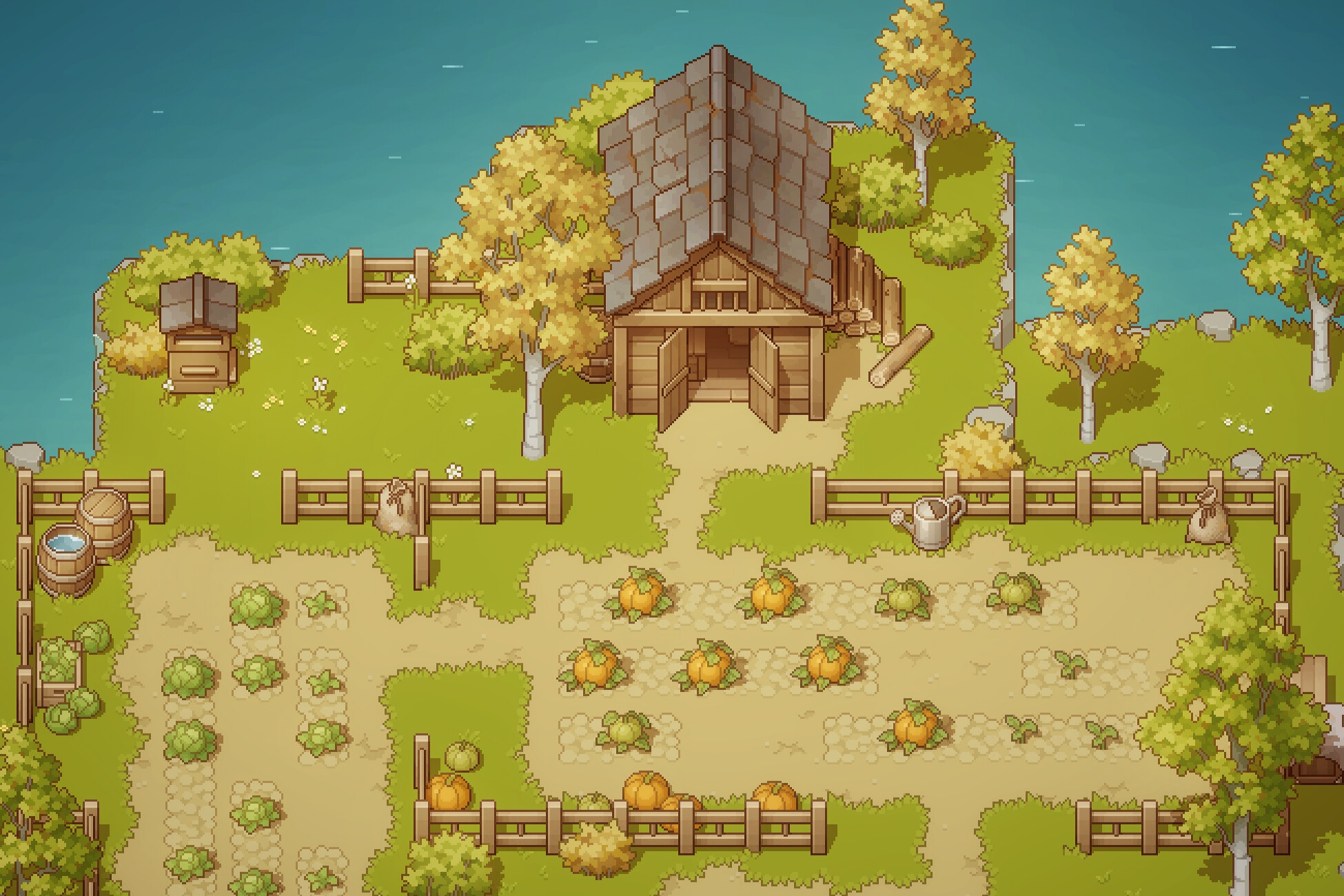 ドット絵のトップダウン素材集～村～